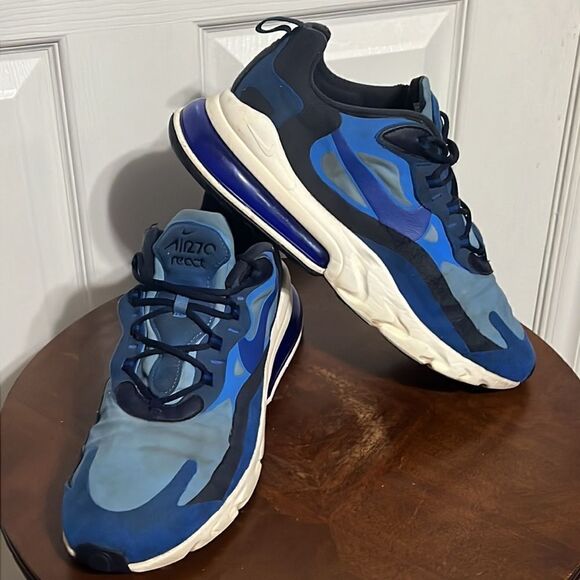🔥🔥 NIKE AIR 270 REACT Running Training Shoes Blue - Men Sz 11 - Good Condition - Picture 2 of 12